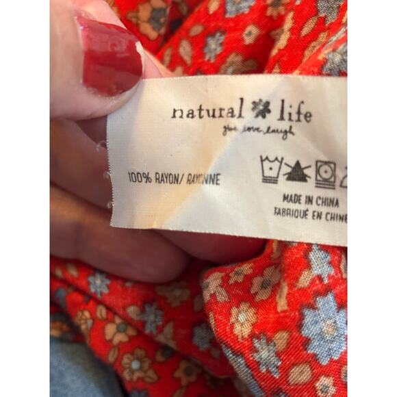 Natural LIfe Zoe red/blue wide leg jumpsuit, effortless, travel, bohemian, beach - Picture 7 of 7